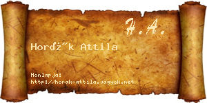 Horák Attila névjegykártya